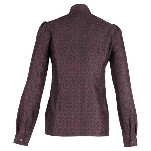 Dolce & Gabbana Printed Blouse in Burgundy Silk - Picture 3 of 3